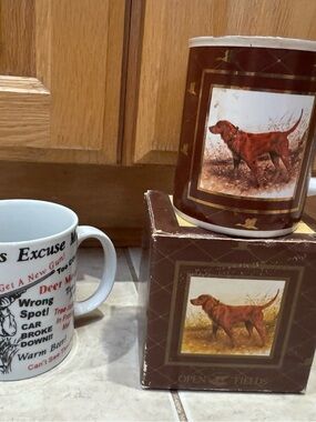 Enesco Open Fields Hunter and Hunter's Excuse Coffee Mugs